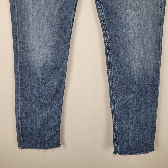 Citizens Of Humanity Isola Straight Crop Jeans Stretch Raw Hem Blue Size 29 - Picture 5 of 16